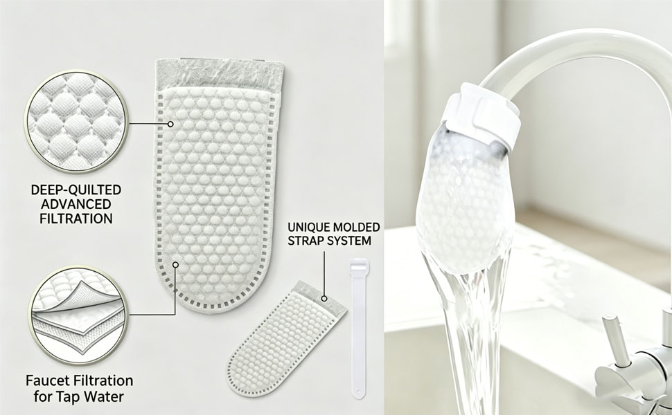 🔥 Hot Selling Faucet Filter Bag, Faucet Water Filter Bag, Faucet Filter Cotton Bag for Kitchen Sink