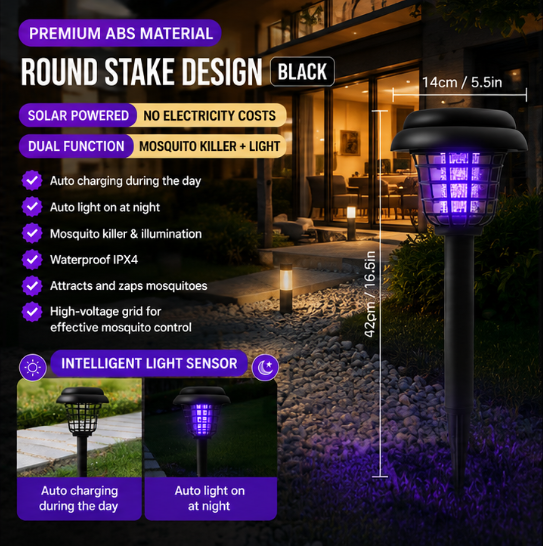 Last Day 49%OFF🌙 Solar Mosquito Zapper Light 2-in-1 UV Bug Killer & Outdoor Garden Lamp
