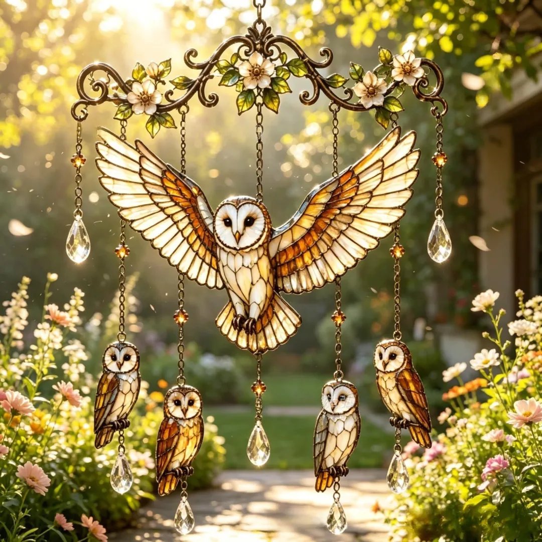 đŚElegant Hummingbird Garden Wind Chime Suncatcher