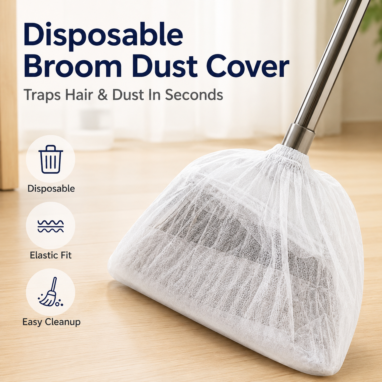 Disposable Broom Cleaning Covers – Trap Hair, Dust & Dirt While You Sweep
