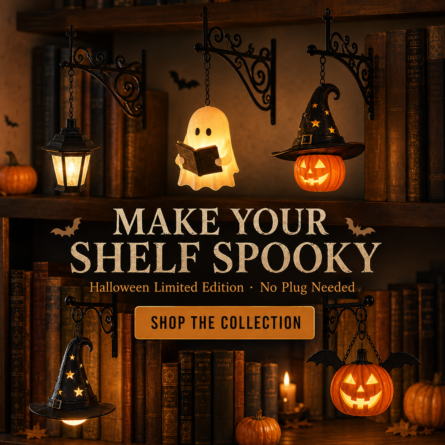 π Halloween Limited Edition β Cordless Spooky Bookshelf Lamp π»