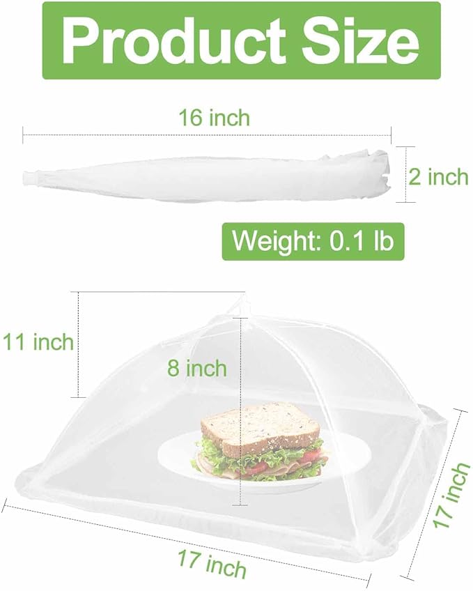 🔥Buy 1 Get 1 Free🔥Large Food Cover,17"x17",Pop-Up Umbrella Screen Tents