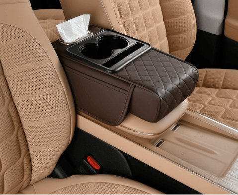 đ„Last Day 49% OFFđ Car Console Organizer â PU Leather Armrest, Side Storage, Cup Holder