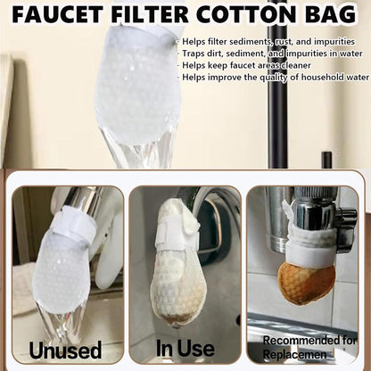 100pcs Faucet Filter Bag, Faucet Water Filter Bag, Faucet Filter Cotton Bag for Kitchen Sink