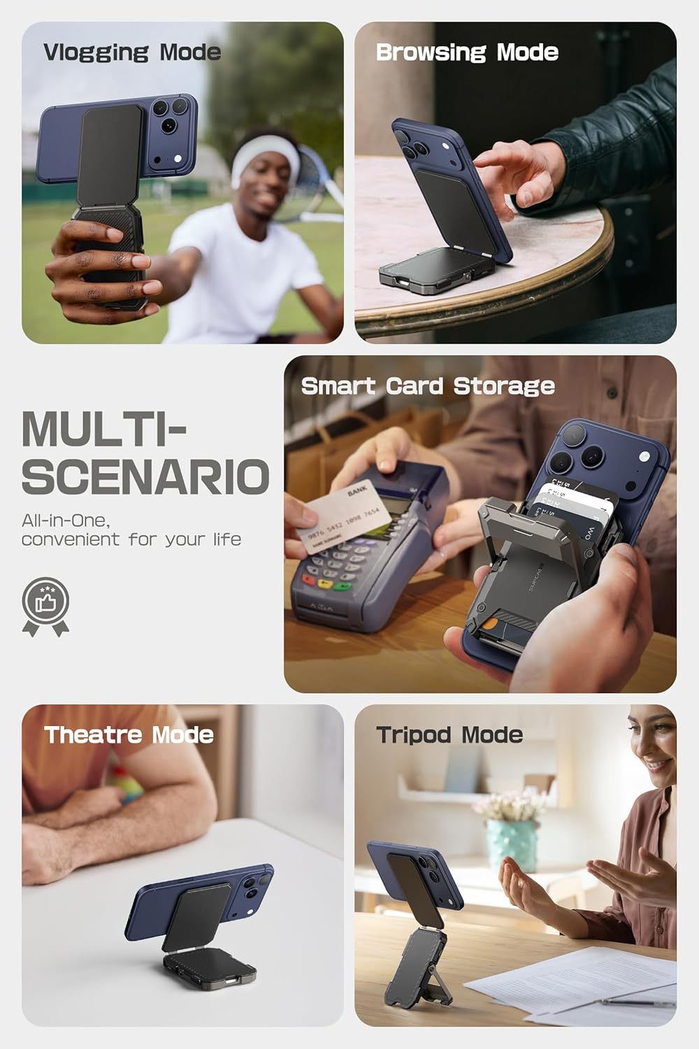 🔥50％off only today Magnetic card holder, wireless charging phone holder, 4-in-1