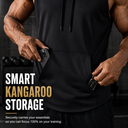 Men’s Sleeveless Hooded Sports Tank Top | Quick-Dry Gym & Casual Wear