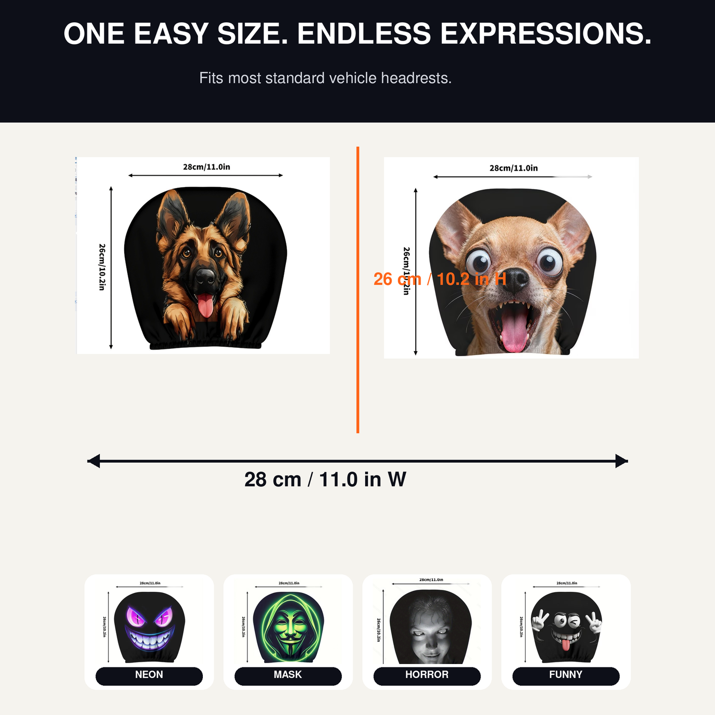 2026 Funny Halloween Car Headrest Covers – 13 Styles