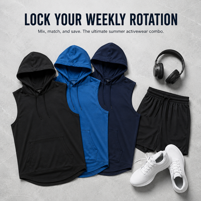 Men’s Sleeveless Hooded Sports Tank Top | Quick-Dry Gym & Casual Wear