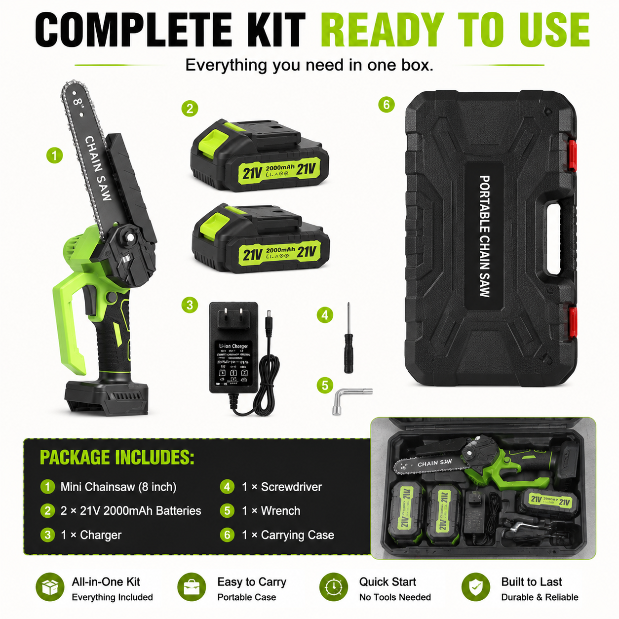 🔋8-Inch Portable Electric Mini Chainsaw for Tree Trimming & DIY  URL Handle