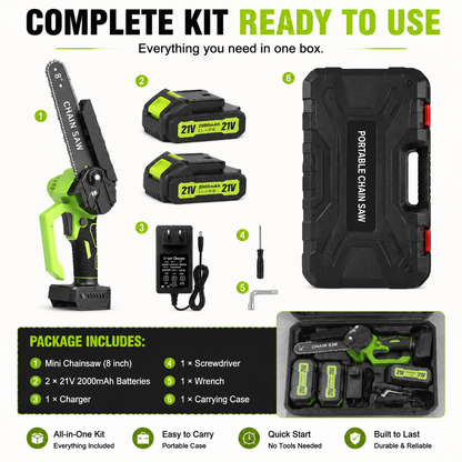 🔋8-Inch Portable Electric Mini Chainsaw for Tree Trimming & DIY  URL Handle