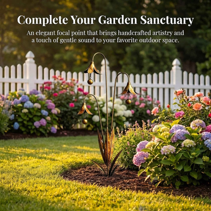 🔔 Enchanting Blue Bellflower Garden Stakes – Add Charm & Gentle Melody to Your Outdoor Space