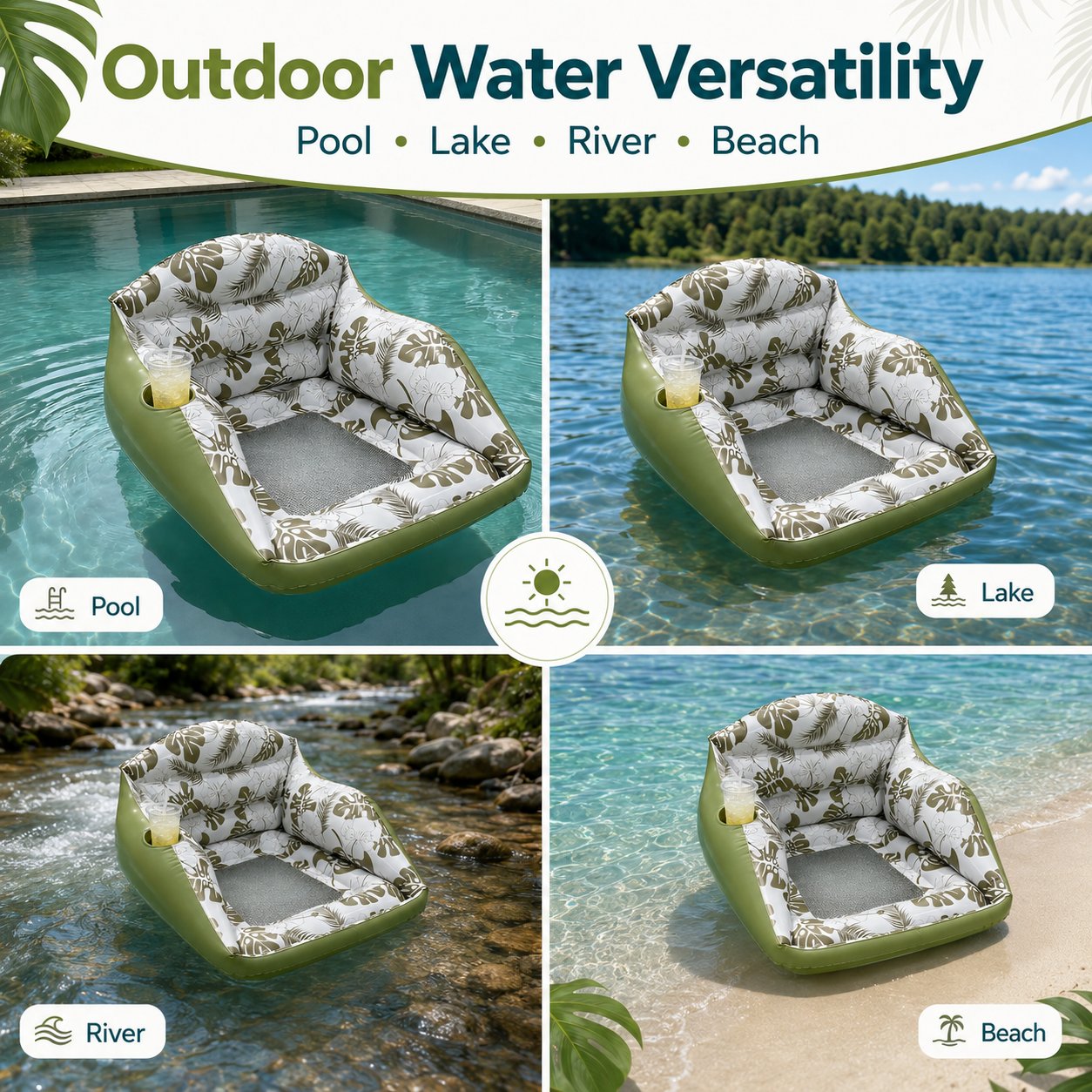 🌊Last day 50% OFF🛋️ 3-in-1 Inflatable Pool Lounge Sofa