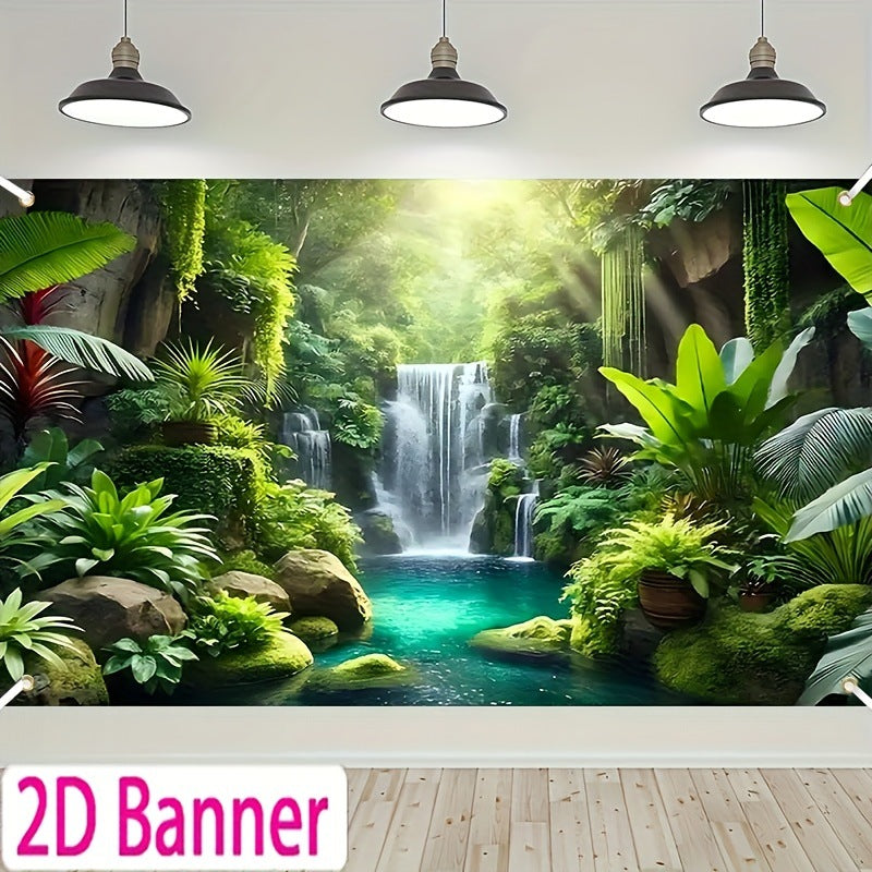Dreamy Forest Background Banner - Outdoor Birthday Party Scene Decoration