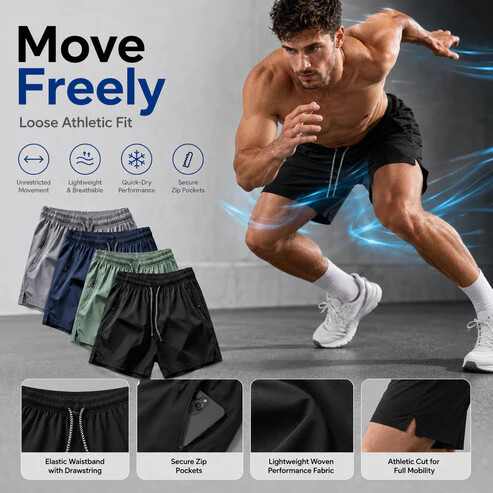 ❄️ Ice Silk Quick-Dry Athletic Gym Shorts – Unrestricted Breathable Comfort