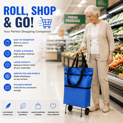 🔥LAST DAY-50% OFF🔥 2 in 1 Foldable Shopping Cart🎁