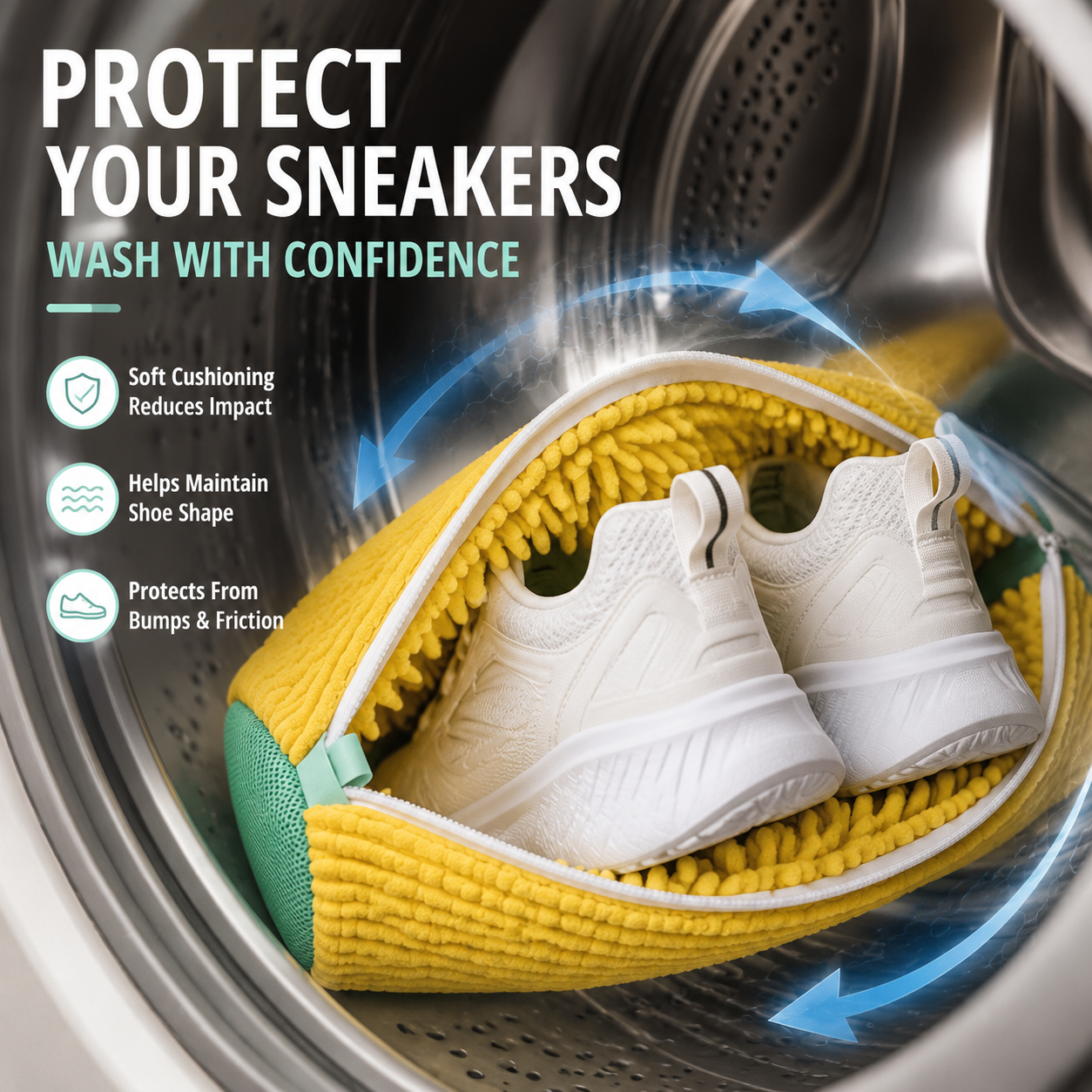 ⚡ No-Scrub Shoe Washing Bag – Clean & Protect Your Sneakers In The Washing Machine
