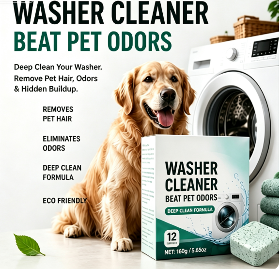 2026 Newly Upgraded Version Eco-Friendly Pet Washer Cleaner Tablets – Removes Odors, Hair & Residue
