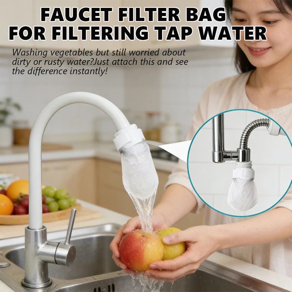 100pcs Faucet Filter Bag, Faucet Water Filter Bag, Faucet Filter Cotton Bag for Kitchen Sink