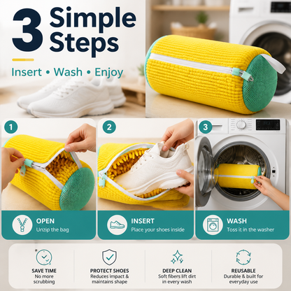 ⚡ No-Scrub Shoe Washing Bag – Clean & Protect Your Sneakers In The Washing Machine