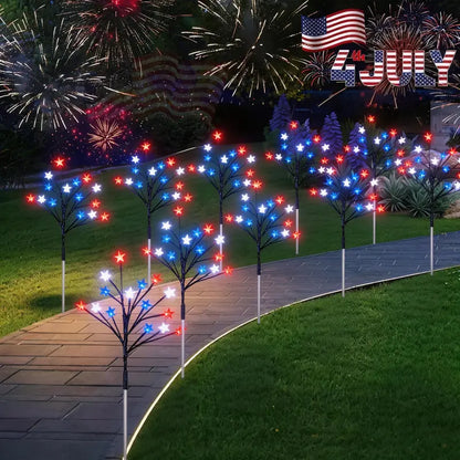 🔥8-Piece Flag Light Set – 4th of July Decorations with 8 Lighting Modes – Ideal for Independence Day Pathways, Gardens, and Yard Decor