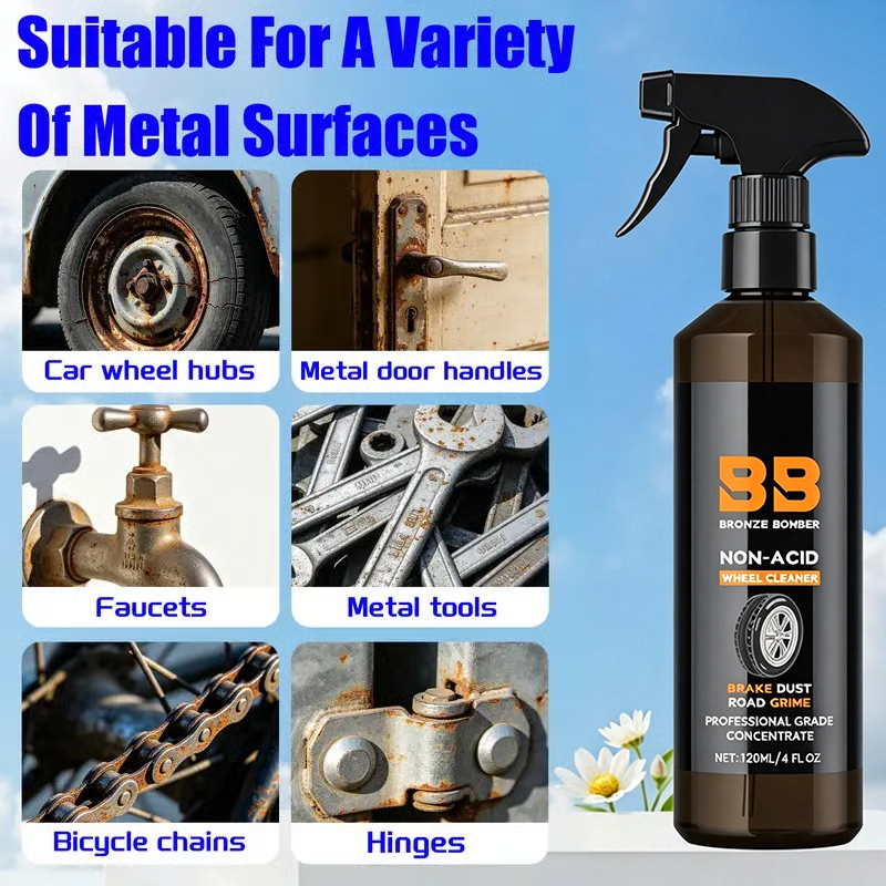 Automotive Rust Remover Spray 120ML – Fast-Acting Iron & Rust Cleaner for Wheels, Rims, Metal Surfaces