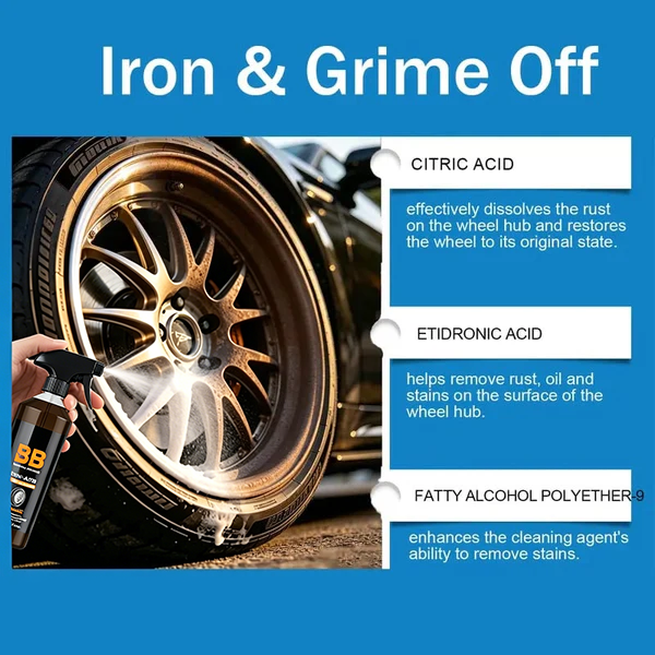 Automotive Rust Remover Spray 120ML – Fast-Acting Iron & Rust Cleaner for Wheels, Rims, Metal Surfaces