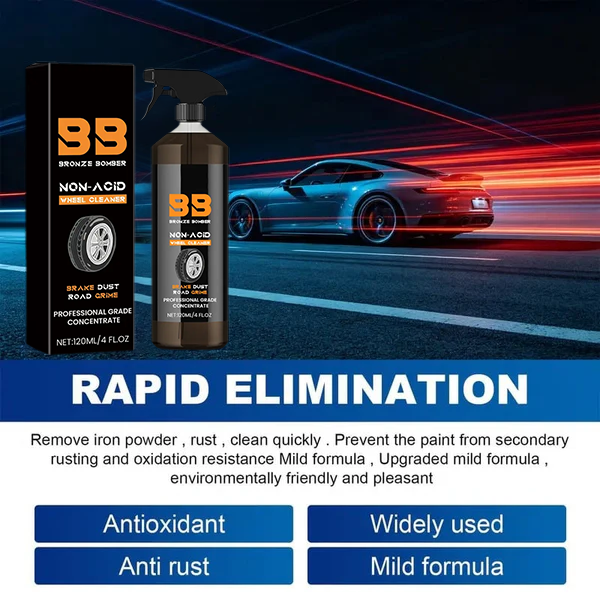 Automotive Rust Remover Spray 120ML – Fast-Acting Iron & Rust Cleaner for Wheels, Rims, Metal Surfaces
