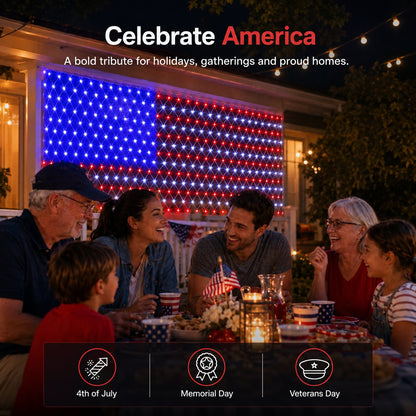 🔥250th Anniversary Limited Edition Sale✨LED American Flag Net