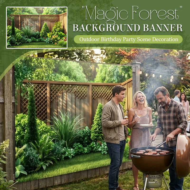 Dreamy Forest Background Banner - Outdoor Birthday Party Scene Decoration