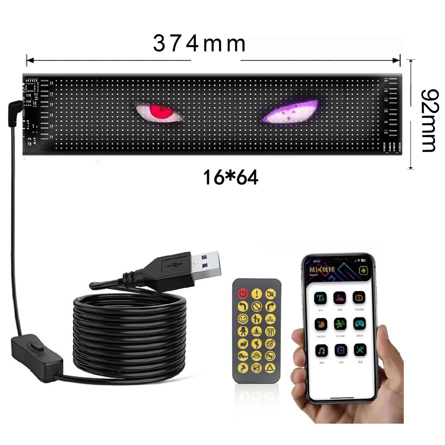 App-Controlled Smart Car LED Sign – Customizable Display