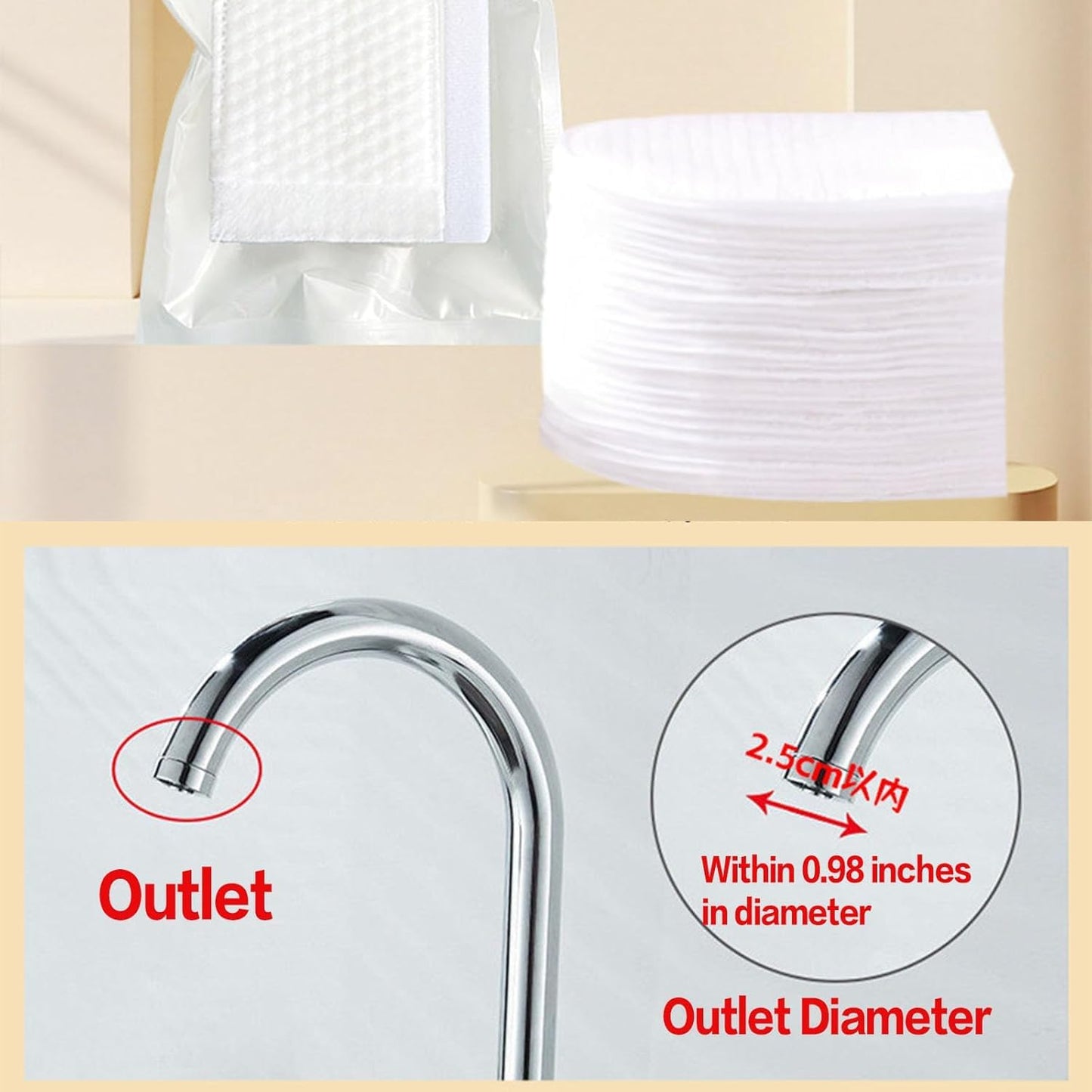 100pcs Faucet Filter Bag, Faucet Water Filter Bag, Faucet Filter Cotton Bag for Kitchen Sink
