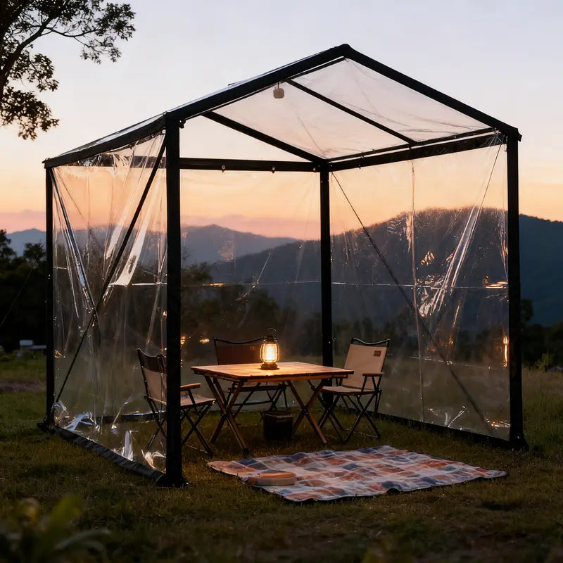 💦Clear Waterproof PE Tarp, Transparent Outdoor Cover with Metal Grommets
