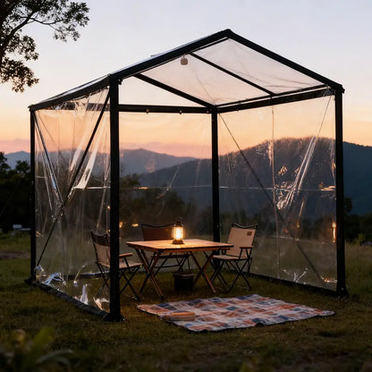 💦Clear Waterproof PE Tarp, Transparent Outdoor Cover with Metal Grommets
