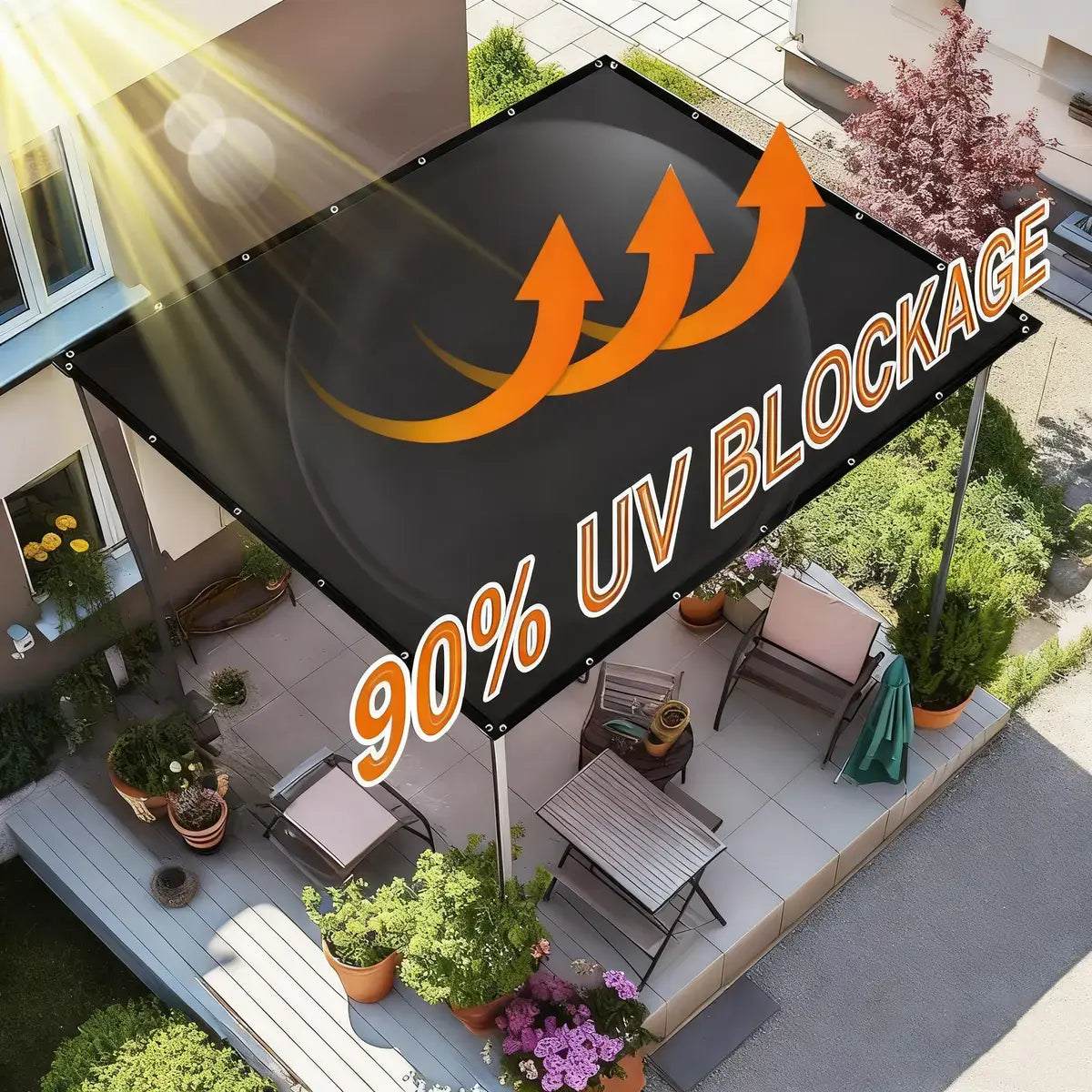 🎁Summer Hot Sales🎁90% Blackout Cloth -UV-Resistant Shade Net with Reinforced Rivets, Suitable for Outdoor Adventures / Camping / Garden / Patio / Greenhouse.