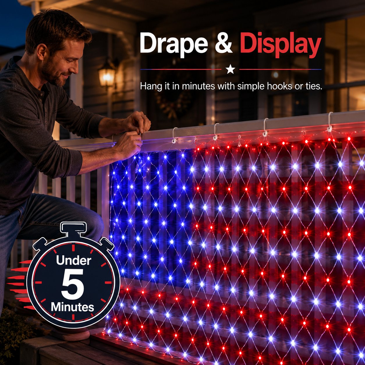 🔥250th Anniversary Limited Edition Sale✨LED American Flag Net