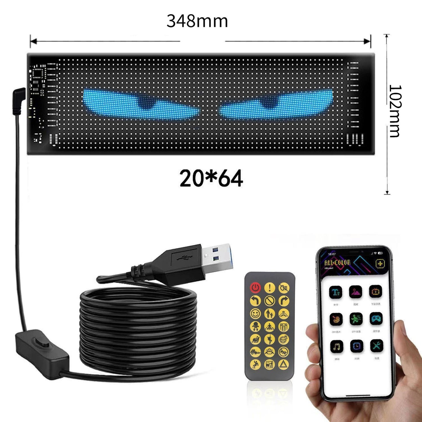 App-Controlled Smart Car LED Sign – Customizable Display