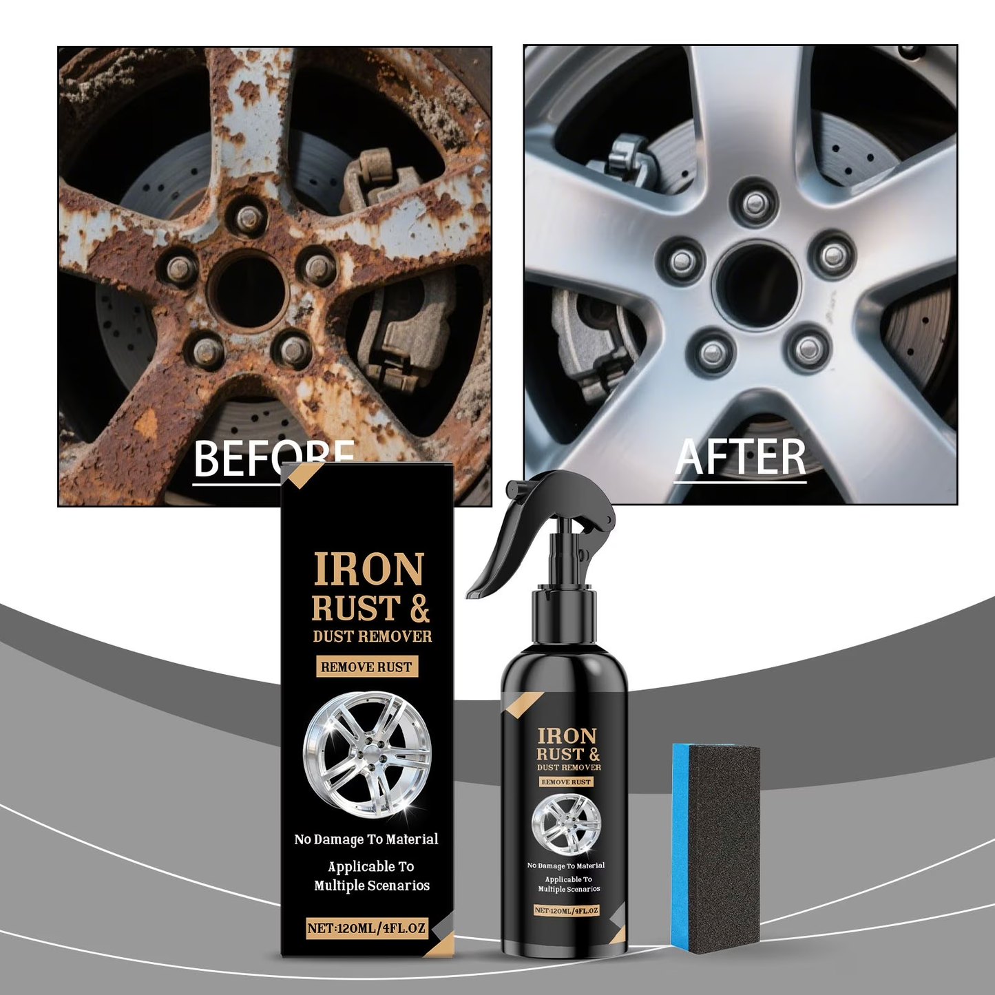 Automotive Rust Remover Spray 120ML 🚗 Fast & Effective Metal Cleaner