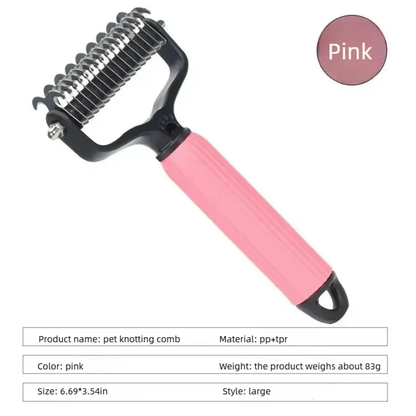 Father's Day Limited-Time Offer⏳Professional Double-Sided Pet Grooming Rake ✨ Undercoat Deshedding Tool for Dogs & Cats 🐶🐱
