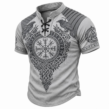 🎁Father's Day 50% OFF🔥Men's Vintage Norse Graphic Henley T-Shirt