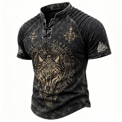 🎁Father's Day 50% OFF🔥Men's Vintage Norse Graphic Henley T-Shirt