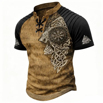 🎁Father's Day 50% OFF🔥Men's Vintage Norse Graphic Henley T-Shirt