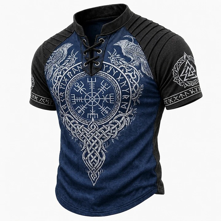 🎁Father's Day 50% OFF🔥Men's Vintage Norse Graphic Henley T-Shirt