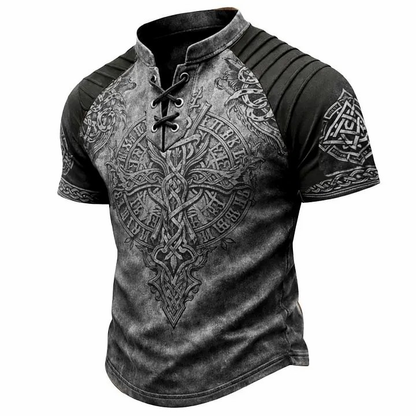 🎁Father's Day 50% OFF🔥Men's Vintage Norse Graphic Henley T-Shirt