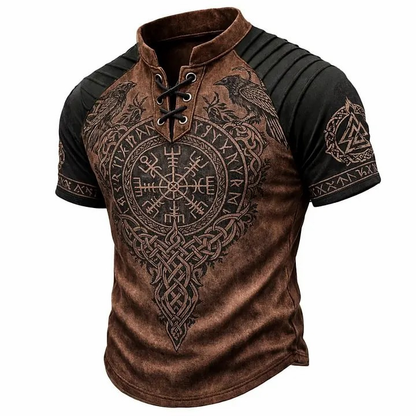 🎁Father's Day 50% OFF🔥Men's Vintage Norse Graphic Henley T-Shirt