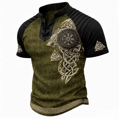🎁Father's Day 50% OFF🔥Men's Vintage Norse Graphic Henley T-Shirt