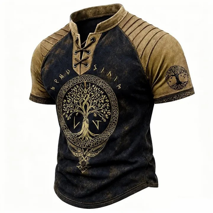 🎁Father's Day 50% OFF🔥Men's Vintage Norse Graphic Henley T-Shirt