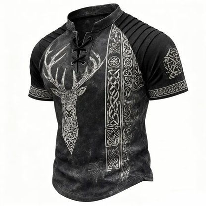 🎁Father's Day 50% OFF🔥Men's Vintage Norse Graphic Henley T-Shirt