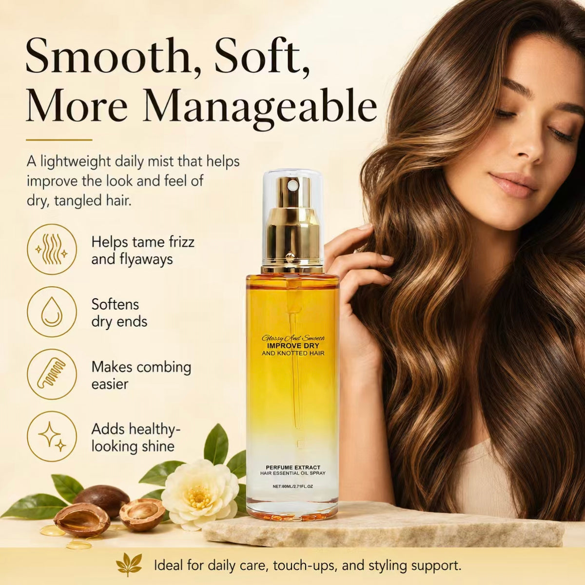 Botanical Hair Oil Mist for Dry, Frizzy & Tangled Hair
