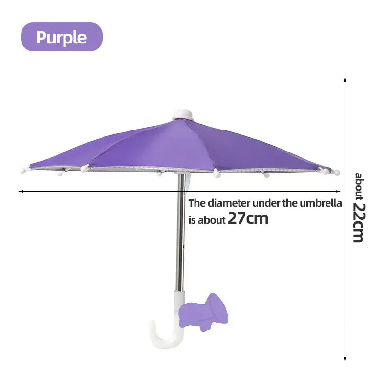 Protection Phone Umbrella for Sun Universal Adjustable Piggy Suction Cup Phone Stand with Sun Shade Cover