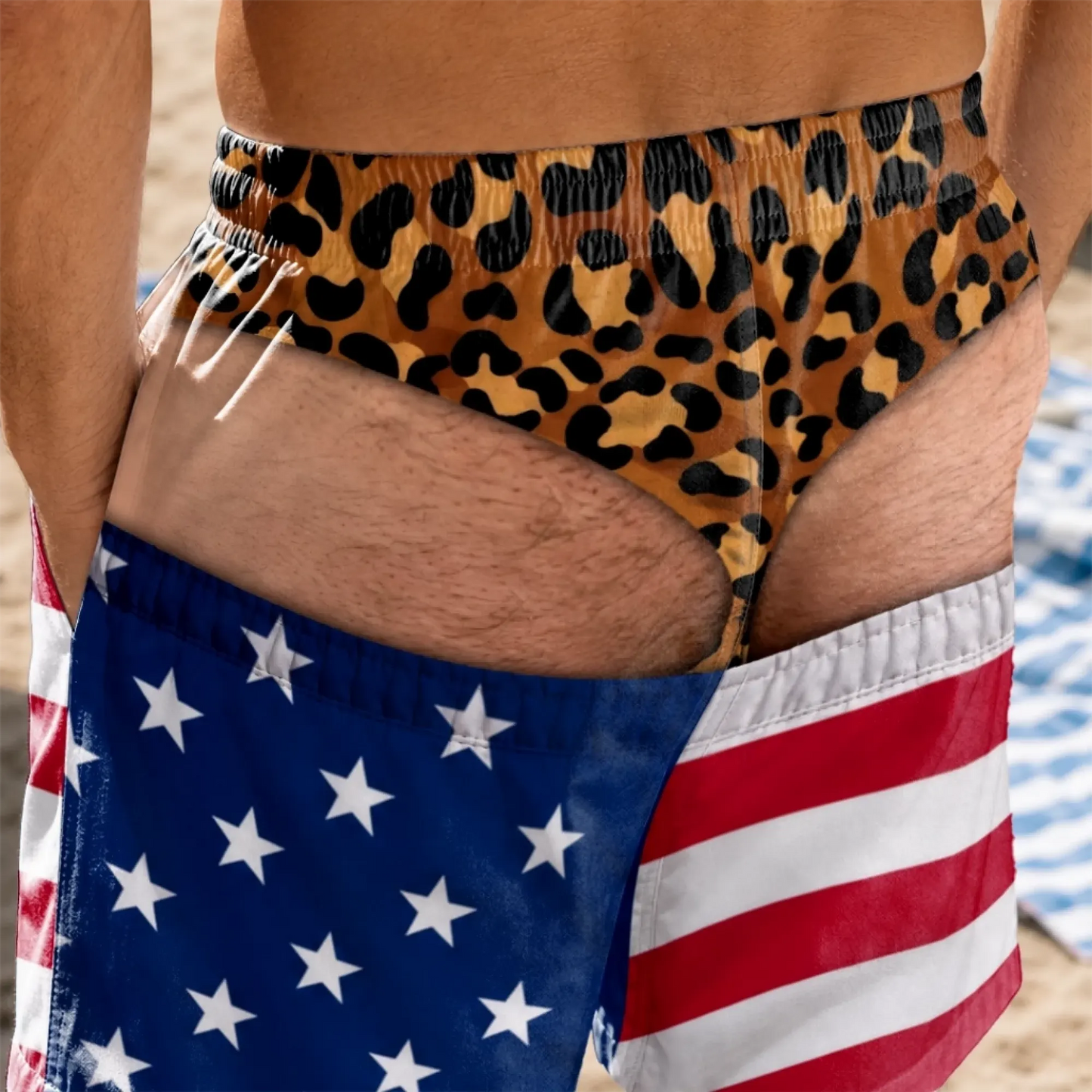 🔥Limited-Time 50%OFF Funny Patriotic Wide Load Swim Trunks for Men